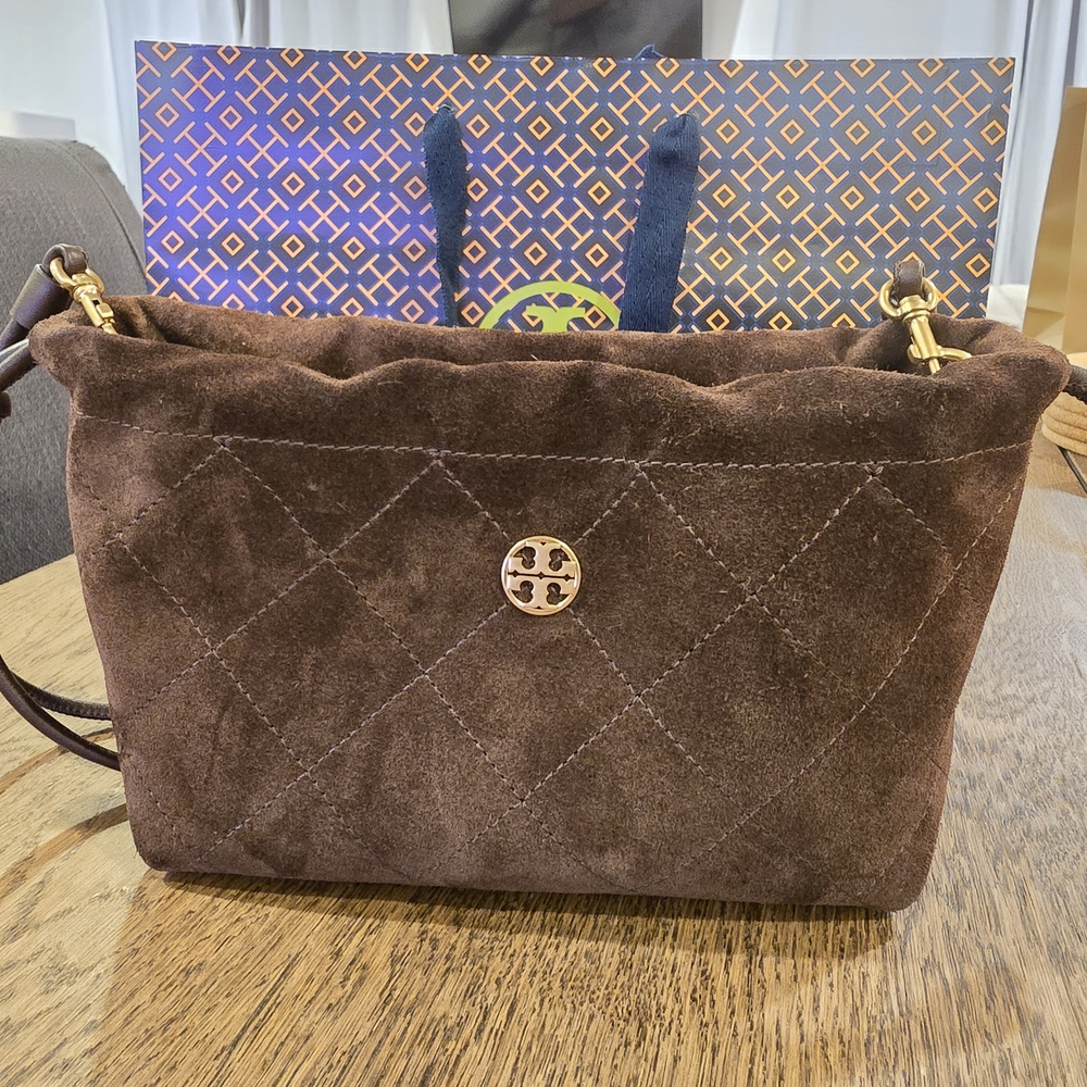 Tory Burch WILLA Willa Drawstring Bag Dark Cocoa